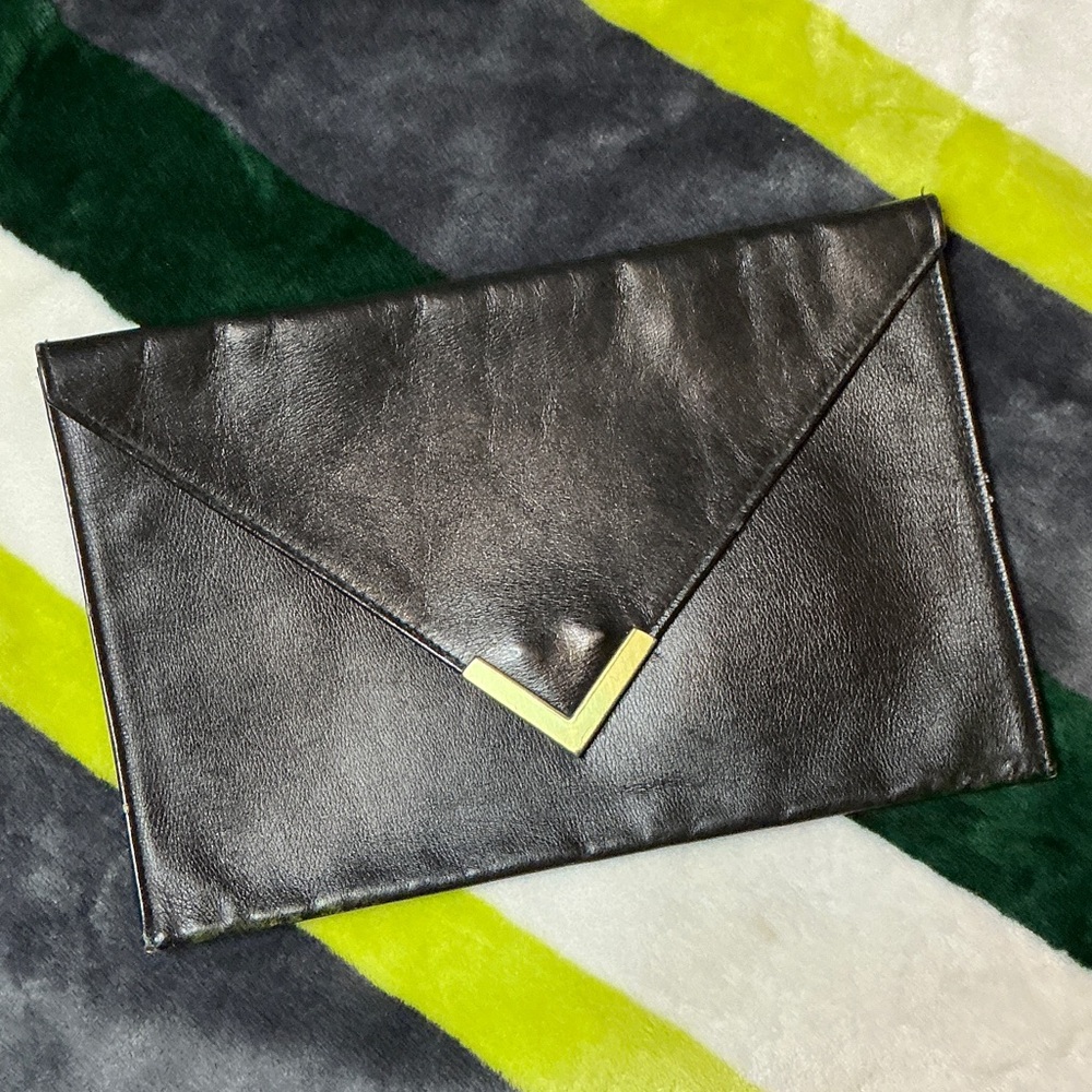Elegant Black Leather Clutch